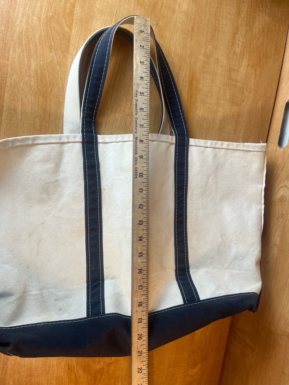 Vintage L.L. Bean Boat and Tote Canvas Bag Large Navy Blue Classic - Picture 8 of 12